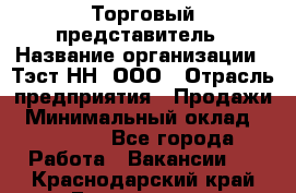 Торговый представитель › Название организации ­ Тэст-НН, ООО › Отрасль предприятия ­ Продажи › Минимальный оклад ­ 40 000 - Все города Работа » Вакансии   . Краснодарский край,Геленджик г.